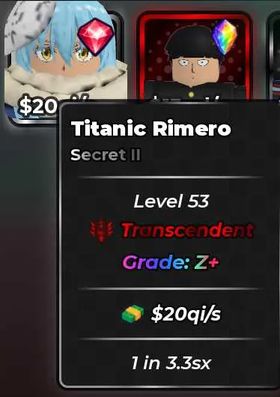 Secret II Rimero (Rimuru) 20qi/s | 1 in3.3sx | ANIME DICE