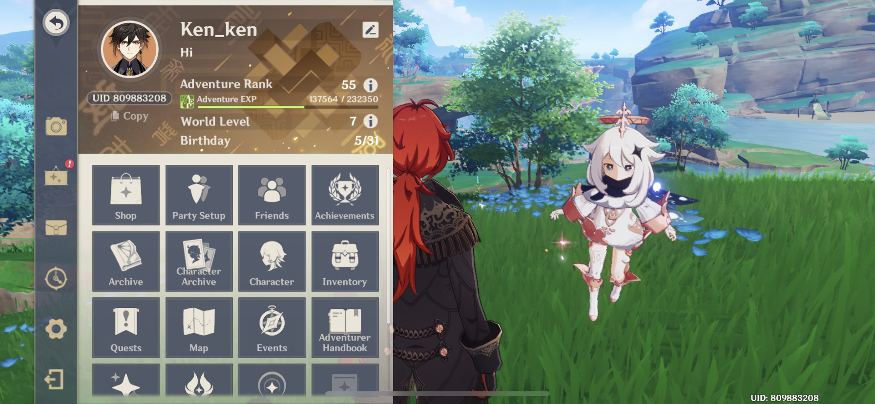 Genshin Asia Account Ar 55