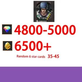 Global|Android/Only|4800-5000RD|6500+GF|Kuzan+random four stars|100% Safe Account|