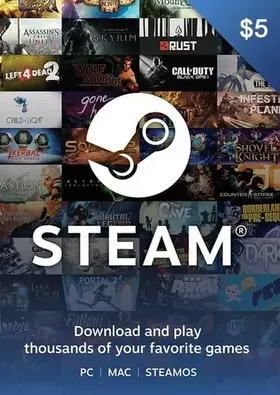 Steam Wallet Gift Card 5 USD - Steam Wallet Keys - GLOBAL