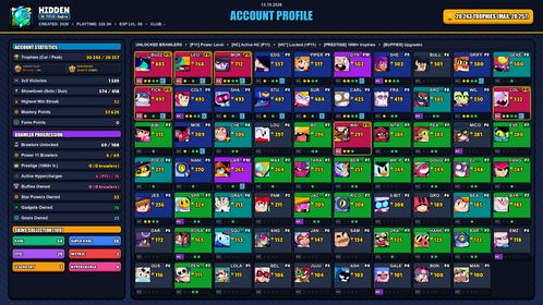 GEMS SPENT 11301 💙 20k TROPHY 💙 109 SKINS 💙 BORN BAD BUZZ 💙 SOVEREIGN RICO 💙 SOVEREIGN GEM RICO 💙 GODZILLA BUZZ 💙 RED GODZILLA BUZZ 💙 ROBO MIKE 💙 ANTIVIRUS 8-BIT 💙 SQUAD BUSTER SHELLY 💙 MOLDY MIKE 💙 DARK ANGEL COLT 💙 REINBEAR NITA 💙 69 BRAWLERS 💙 6 MAX