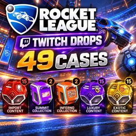 49 Cases | Exotic + Import + Rare + Inferno + Apex | Rocket League Twitch Drops