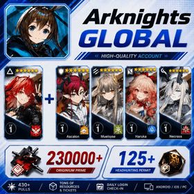 Global EN//230000-240000 synthetic jade+125+ origin stone or Single number 430-450 draws+Exusiai the New Covenant+Yu or Exusiai the New Covenant+Muelsyse or Exusiai the New Covenant+Haruka or  Exusiai the New Covenant+Necrass One of them/Some chapters passed [Android/IOS] Arknights
