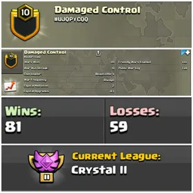 || CLAN LEVEL 10 ||  CRYSTAL LEAGUE 2 ||NAME: Damaged Control || RARE ENGLISH NAME ||  CLAN CAPITAL 2 || WIN- 81 | LOSS- 59 ||LOW PRICE