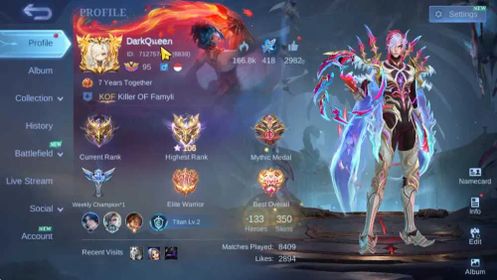 Hero 133|Skin 350|Ex Imo 106|Aamon Collector,3 Zodiac[Hilda,Helcurt,Badang],Lesley Covenant,Luoyi Create Etc|Takemail|MLBB2726