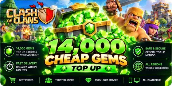 14000 Cheap Gems for Clash of Clans - Top Up