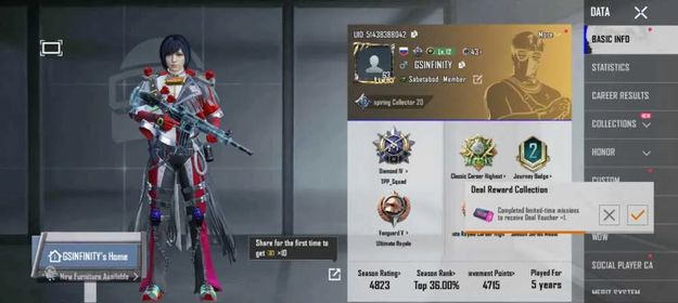 #L585|Lvl 63|MF III|90 SET(8 MYTHIC)|11 BACKPACK(2 MYTHIC)|57 WEAPON(5 LAB)|GLACIER M416 LVL 2|NAUTICAL SLR LVL 3|4 VEHICLE|DIAMOND EURO