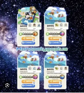 INVITE BAR FULL FRIEND MONOPOLY GO REWARD [ 2340 DICE + STICKER + CASH + TOKEN ]