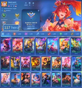 HERO 117 SKIN 163 | EMBLEM ALL MAX| COLECTOR NATALIA| PACE FANNY| EPIC KHUFRA| EPIC MOSKOV | HERO GOOD| SKIN GOOD| INSTANT DELIVERY