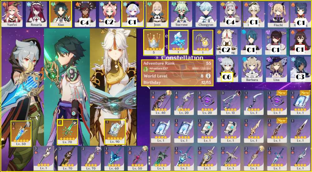 Ar54 Xiao R2 Jadespear C6 Razor Sobp C2 Ning Lost