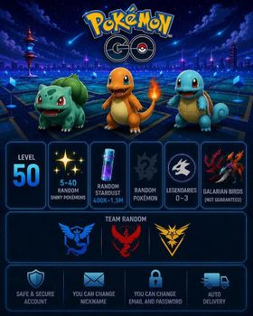 🔥 Level: 50 | 💎 400K-1.5M Stardust | ✨ 5-40 Random Shiny | 🔥 0-3 Legendary | ✨ Random Hundo | ⚡ Instant Delivery | 🔥 Great Starter | 🔥 Random Team