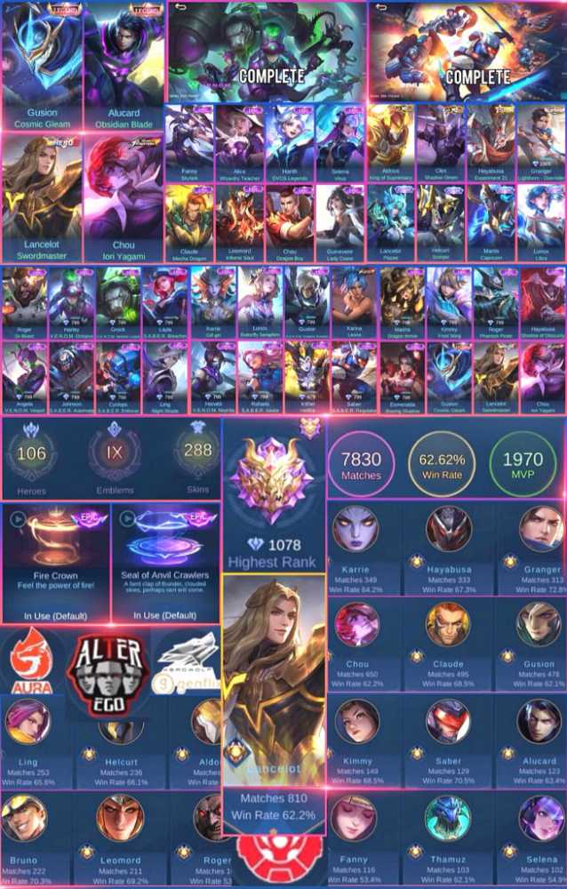 Mythic Glory 1078pts Legend Gus Alu Hero Lance Kof Chou Full Mythic Glory 1078pts Legend Gus Alu Hero Lance Kof Chou Full