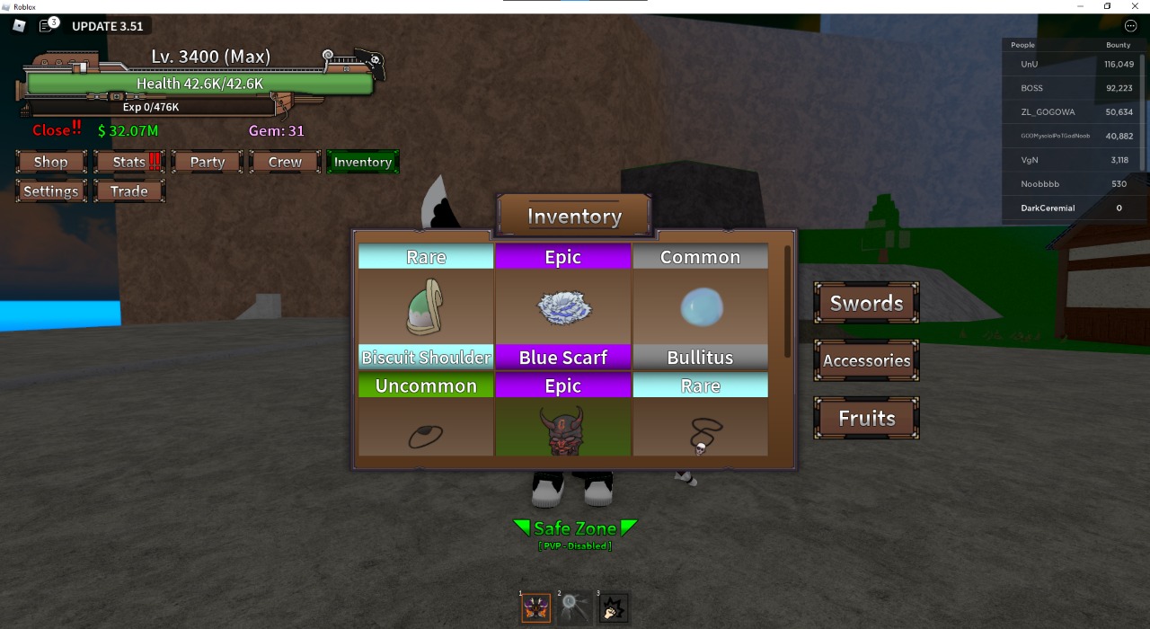 [King Legacy] Lv3400 MAX Hell Sword + (More Sword) Dragon Fruit 6