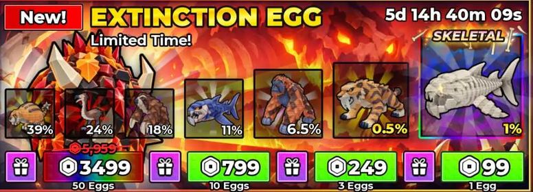 Steal An Egg! - EXTINCTION EGG x1 [99 R] - *INSTANT DELIVERY*