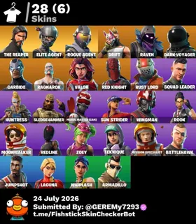 [PC|PSN|XBOX] 28 skins | The Reaper | Elite Agent | Rogue Agent | Drift | Raven | Dark Voyager | Carbide | Ragnarok | Valor | Red Knight | Rust Lord | 950 VB|Full access