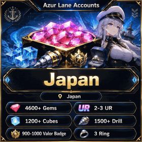 Japan | 4600+ Gems, 2-3 UR, 1200+ Cubes, 1500+ Drill, 900-1000 Valor Badge, 3 Ring, 21-40 random SSR | 1 Hour Delivery