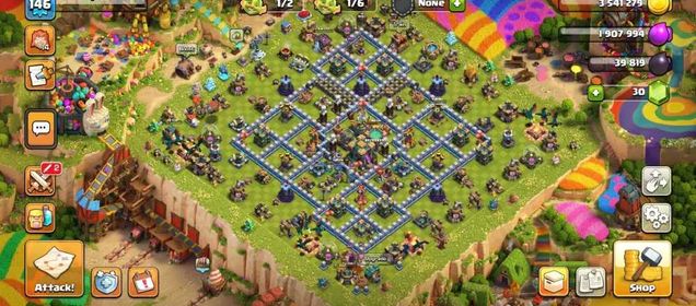 TH14 MAX ID | HEROES:65-53-45-31-20 | 11xEPIC EQUIPMENT | 3xSCENERY | 2xSKIN | NC-500 | XP-146 | BLUE WALLS | LOTS OF MAGIC ITEM | 1406