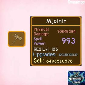 Mjolnir | DUNGEON QUEST REBORN | NORTHERN LANDS WARRIOR LEGENDARY WEAPON