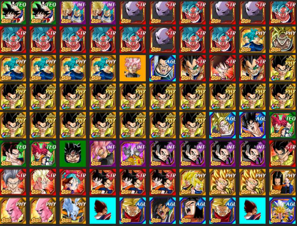 Compte dokkan battle global à vendre pour 29€ contenant un lot de 13 LR