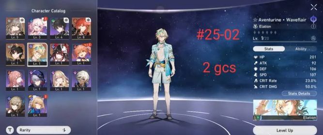 ASIA | TL 4 | AVENTURINE WAVEFLAIR WITH SIGNATURE LIGHTCONE + DANHENG PT + SPARKLE + GOLDEN COMPANION SPIRIT X 2 | FEMALE MC #25-02