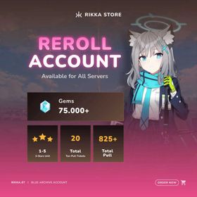 ☆ Japan | 75000+ Pyroxene | 20x 10-Pull Tickets | 825+ Pulls | 1-5x 3☆ Students | Reroll Account | DM For Catalog