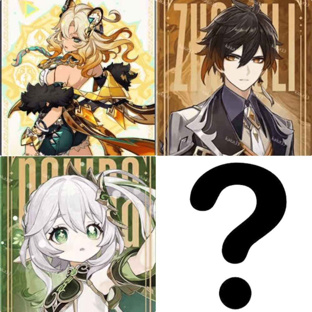 AsiaAR10Xilonen+Zhongli+Nahida4 5star characters815 fourstar