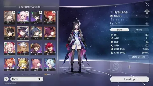 Asia | TL 4 | Hysilens + Kafka + Hyacine + Yunli + Archer + Danheng PT | Stellar Jade 900 + Tickets 10 | GCS 2 | Selector Collab ON Username Unset Birthday Unset