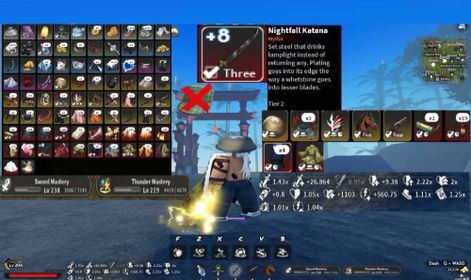 Slayers 2  NightFall Katana Tier2+(8) Agatsuma(Mythic) Thunder Unlocked  All Skill (have Skill B) LV.204 Full ID /Project Slayer 2  ✔️Automatic delivery ✔️Not verified gmail ✔️Unverified