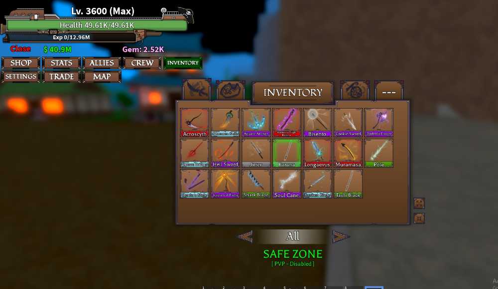 [King Legacy] Lv3600MAX 4 Legendary Sword (Acroscyth) All hydra