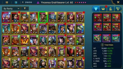 Power 7M | Level 96 | 1 Mythical | 47 Legendary | 290 Epic | 2 Key CB UNM | RSLA188