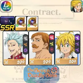 Lv2[EU] Europe | Ban + Escanor + Meliodas | Escanor + Ban + Meliodas |Regular SSR Hero Selection Ticket x2 |Starter account