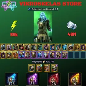 Starter with Rotos + Shards : 176 Ancient, 36 Void, 26 Primal, 4 Sacred | Ninja + 19 Login Legendary | Mine max