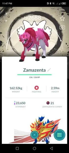 Pokemon Go Shiny Zamazenta with GoFest 2026 Special Background