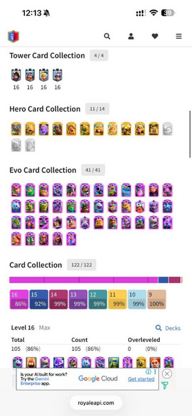 RAREST EVER WORLD NO 1 - ESPORTS PLAYED FULL FULL FULL 2000% MAXED RAREST WORLD RANKS 3 DIGITS RAREST CLASH ROYALE EMOTE ACCOUNT.