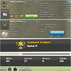 【SAMIRxKHAIRUL】 ➤LEVEL 9 CLAN ➤ GOLD 2 CWL LEAGUE ➤ CLAN CAPITAL 5 ➤  WIN 83 ➤ RARE