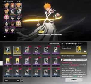 BSR280 – NA Starter Account | Ichigo Zangetsu + Signature, Ichigo B, Byakuya & Selector