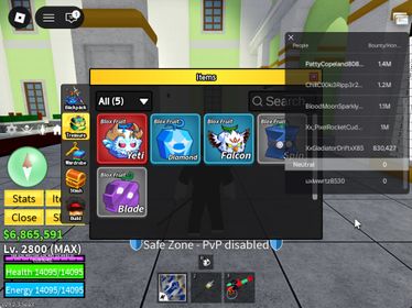 ID 509:Level 2800+God+ Yeti Inven|Unverified Account|Auto Delivery|Blox Fruits