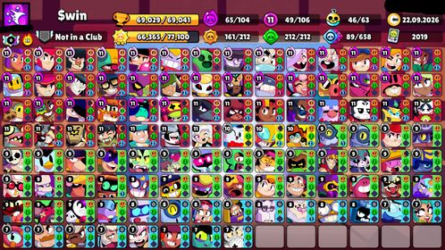 🏆69000🏆⚔️49x11 STR⚔️OLD BP💬DIZ CUP💬BAD BUZZ ASSISTANT PENNY SURFER CARL, trophies 69029, brawlers 10