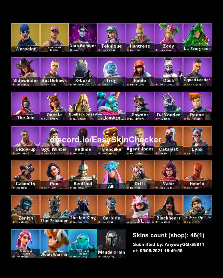 46 skins , stw ,+3900 vbucks