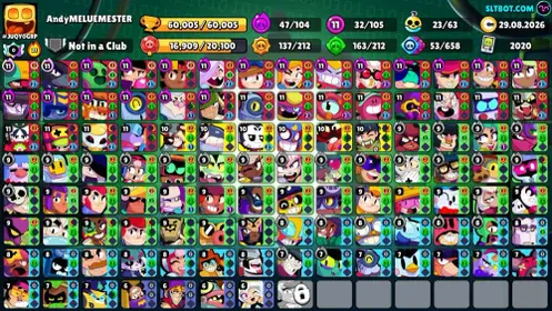 60K CUPS / 105 Brawlers & 240+ Skins / Full Access / 2020 OG Account / Instant Delivery / BS-13