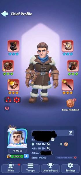 7 - FC 9 | Power 740M | VIP 9 | 2 Helios | 308k Gems | Total Skin 13 | INSTANT DELIVERY!