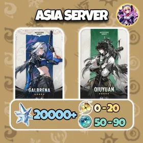 [Asia] Galbrena Qiuyuan + 20000 Astrite + 0-20 Radiant Tide + 50-90 Lustrous Tide | UL40+ | Reroll Account