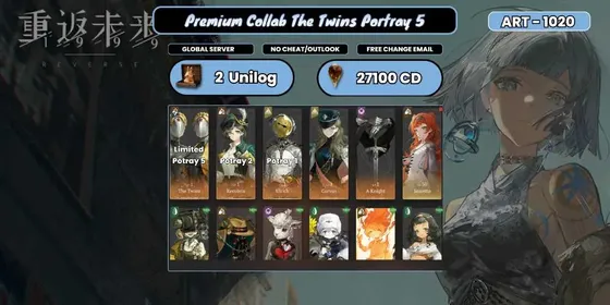 Global | 13 x 6 Star | The Twins P5 + Recoleta P2 + Ulrich P1 + Corvus + A Knight | 2 Unilog | 27100 Clear Drop | Novice Banner Available | Fast Delivery | ART020