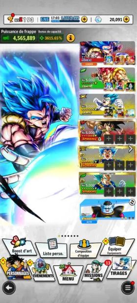 DBL477 – Global Android High-End Account | 20K CC, 14 Star Ultra Gogeta & Maxed Legends Limited Units
