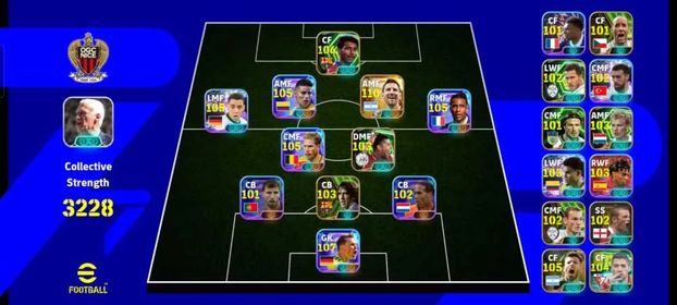 STERNGTH 3228+💥ONLY KONAMI✅LIONEL MESSI 110🔥MANUEL NEUER 107🔥MICHAEL OLISE 105 🔥KEVIN DE BRUYNE 106 🔥JAMES RODRÍGUEZ BLITZ  105 🔥JAMAL MUSIALA 105 🔥ROMÁRIO 106 🔥LUIS SUÁREZ BLITZ 105🔥 CARLES PUYOL 103 🔥SERGIO AGÜERO 105🔥VIRGIL VAN DIJK 102 🔥 🔥BEST BALANCE I'D+FRANCE pack 🔥 🔥TOP PAID+BEST I'D 🔥
