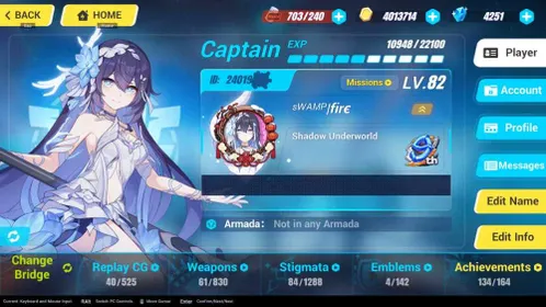 Honkai Impact 3rd Account - Captain LV.82