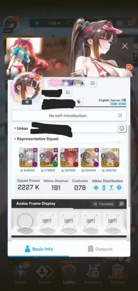 [Global] ⭐ 12 Max-Core-7 Nikkes | 2.2M Power | 🔥 76 Skins | 92 MLB Nikkes | 191 Nikkes | Sync 641 + | Cinder Crystal Wave MLB | Alice, Blanc, Laplace + more!