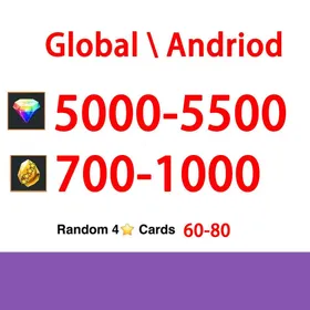 Global|Android/Only|5000-5500RD|700-1000GF+1 Random Super Legendary Hero|100% Safe Account|