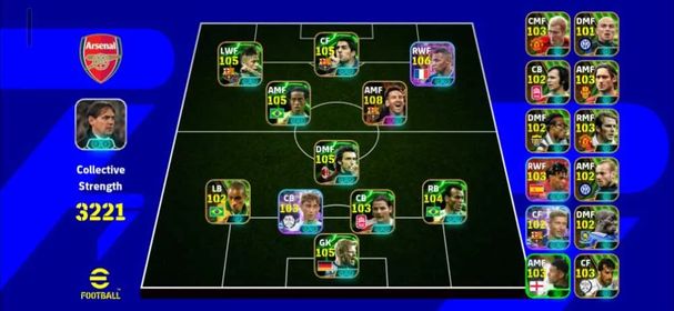 3221+ Team 🔥 Messi 108 🔥 Neymar 105 🔥 Suarez 106 🔥 Dinho 105 🔥 Mbappe 106 🔥 Beckham 103 🔥 Totti 103 🔥 Scholas 103 🔥 Only Konami linked ✅