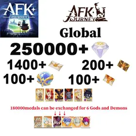 [Global] 250000+ diamonds + all hero recruitment × 1400 + epic recruitment × 200+UP Recruitment Ticket×100+12 random gods and demons]+[See picture] Apple/Android interoperability/AFK Journey